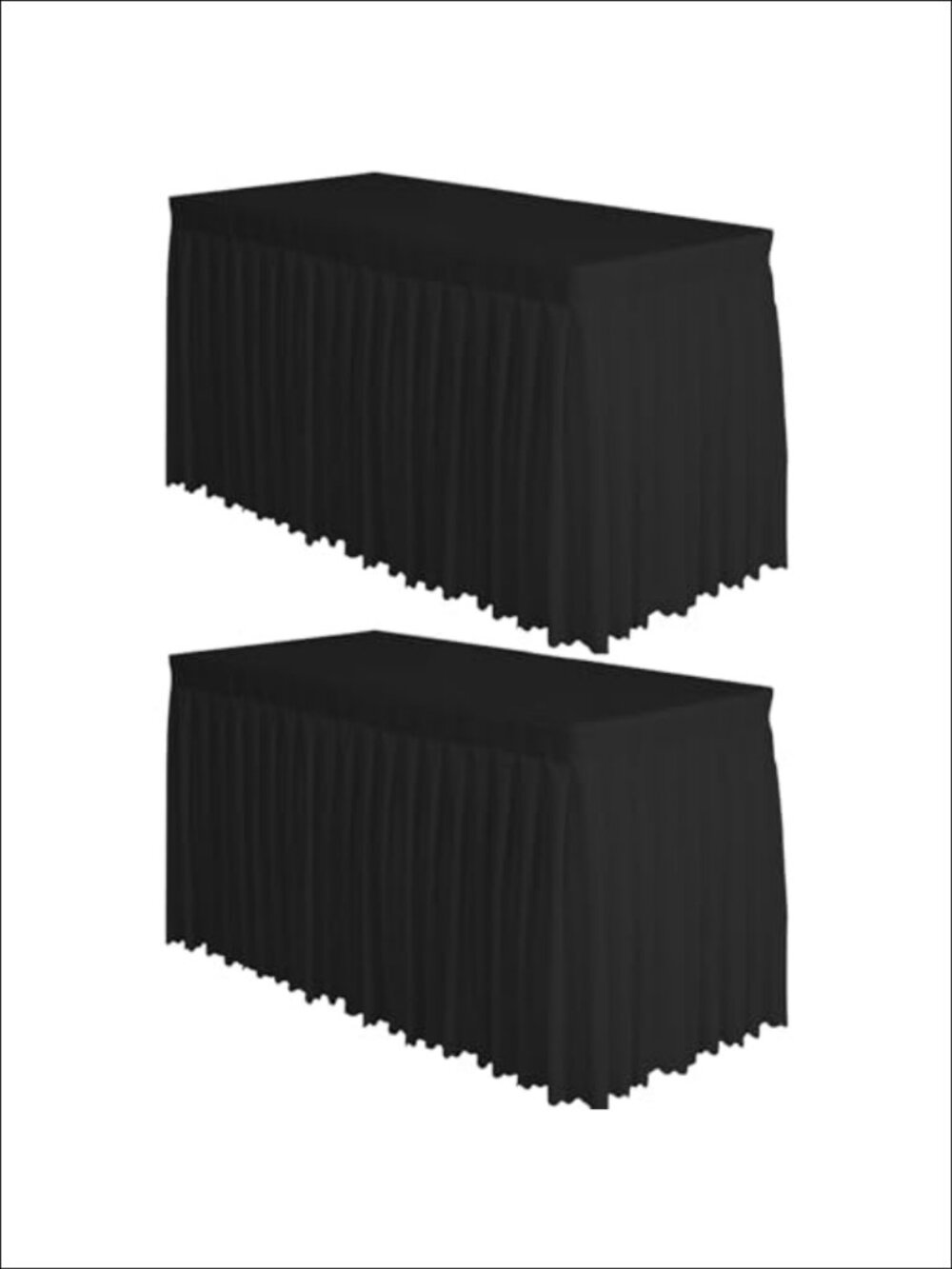 2 Pack 14ft Polyester Table Skirt for 6-8 Ft Rectangle Tables